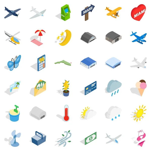 Seyahat Icons set, izometrik stili