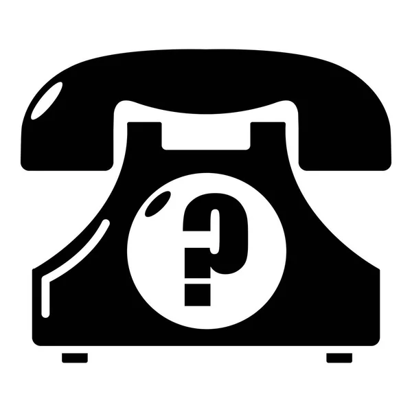 Icône de téléphone rétro, style noir simple — Image vectorielle
