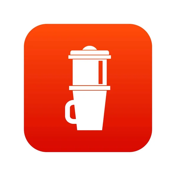 Муг для значка кави цифровий червоний — стоковий вектор