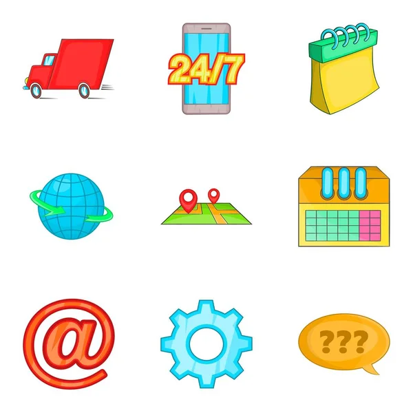 Posta teslim Icons set, karikatür tarzı