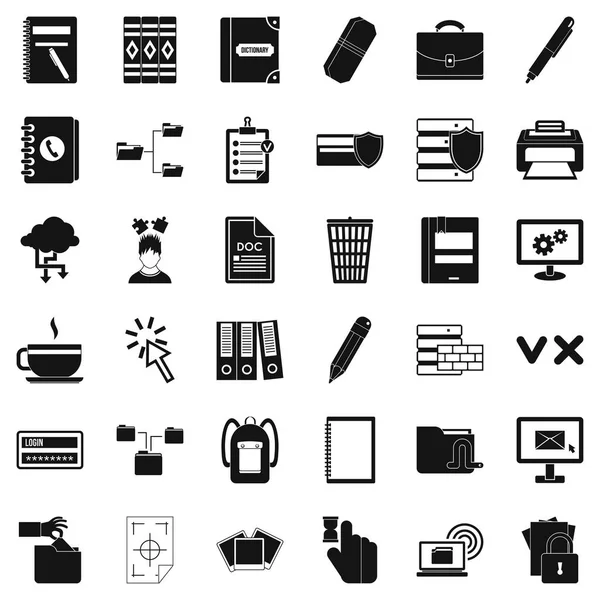 Ensemble d'icônes de communication, style simple — Image vectorielle