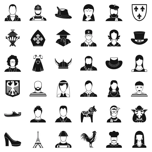 Yüz Icons set, simle stili