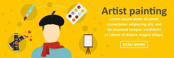 Artista pintura banner concepto horizontal — Archivo Imágenes Vectoriales