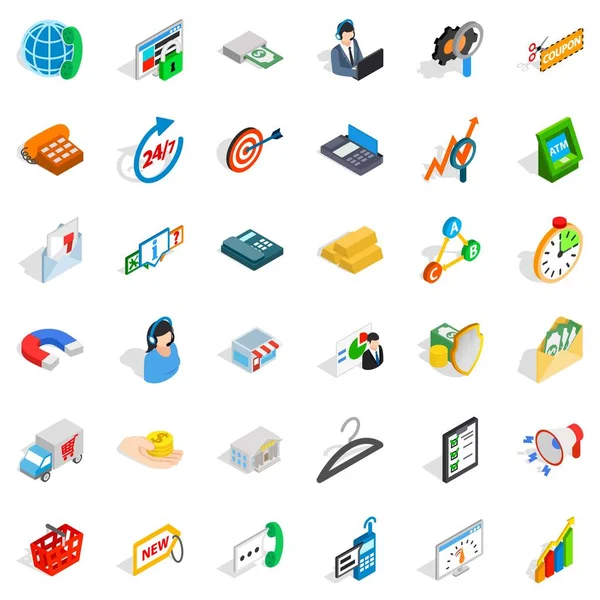 Delivery icons set, isometric style — Stock Vector