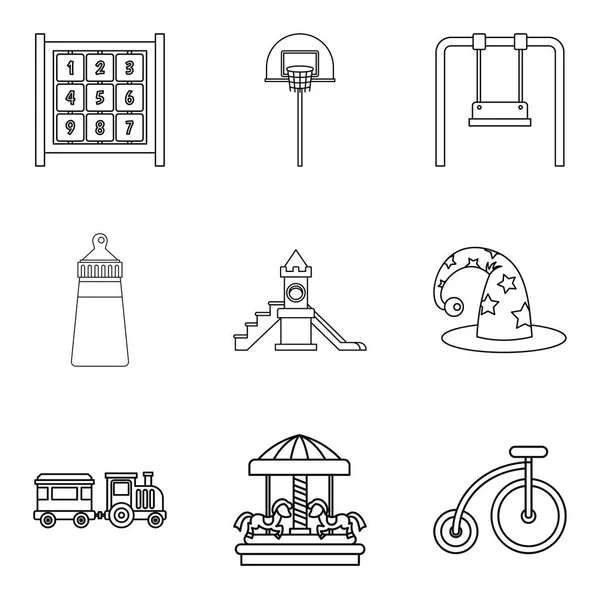 Kinder Community Icons setzen, Stil skizzieren — Stockvektor