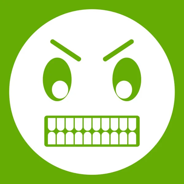 Emoticono enojado verde — Vector de stock