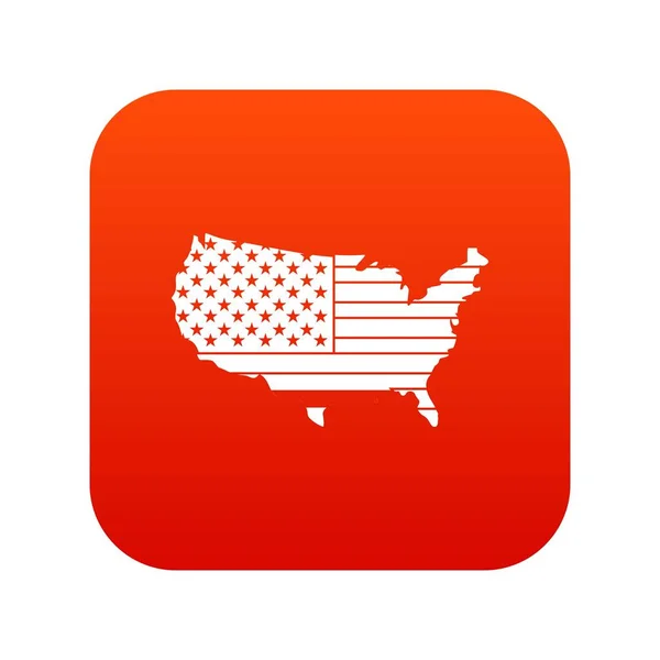 Carte américaine icône numérique rouge — Image vectorielle
