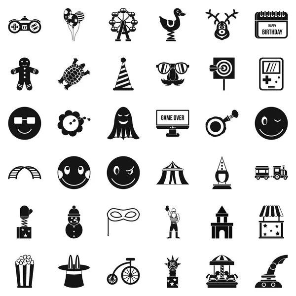 Eğlence Icons set, basit tarzı