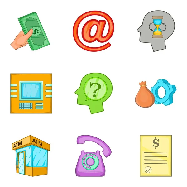 Krupiye Icons set, karikatür tarzı