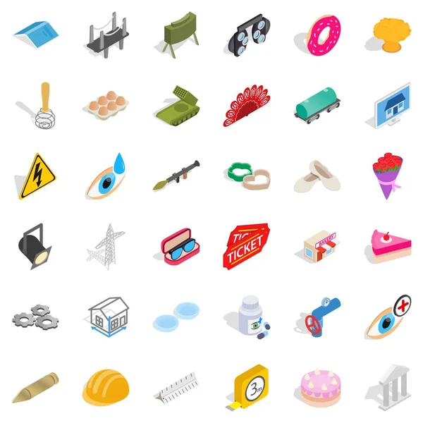 Kask Icons set, izometrik stili