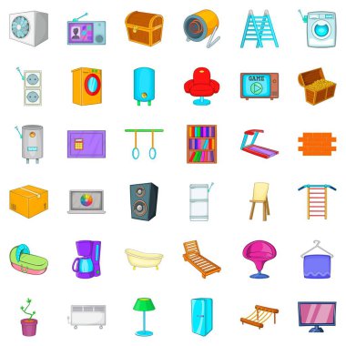 Ekipman Icons set, karikatür tarzı