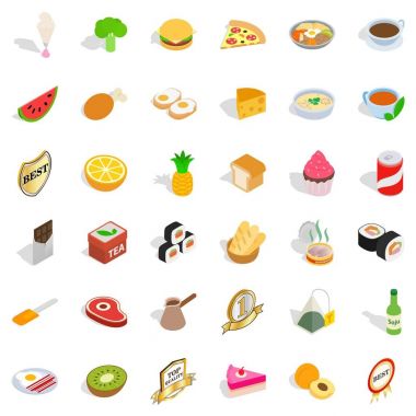 Su ısıtıcısı Icons set, izometrik stili