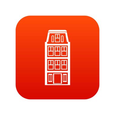 Hollanda evleri simgesi dijital kırmızı