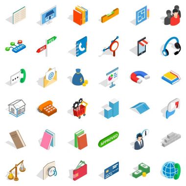 Kumbara Icons set, izometrik stili