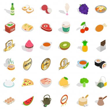 Ekmek Icons set, izometrik stili