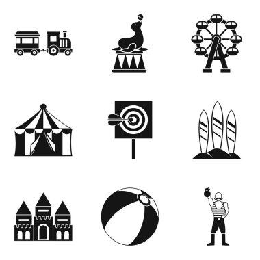 Çocuk Icons set, basit tarzı için performans