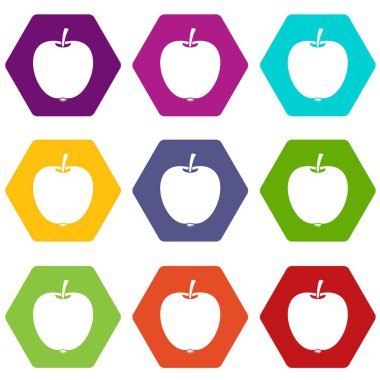 Renk altı yüzlü elma simgesi ayarla