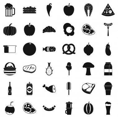 Kahvaltı simgeler kümesi, simle stili