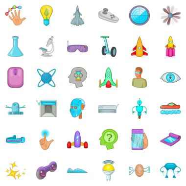 Deney Icons set, karikatür tarzı