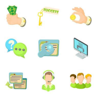 Gelir Icons set, karikatür tarzı