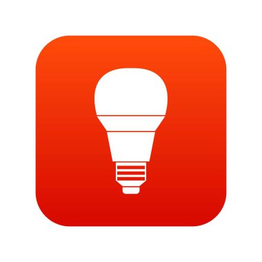 Parlak Led ampul simgesi dijital kırmızı