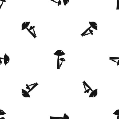 Tatlım mantar deseni sorunsuz siyah