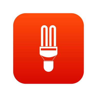 Floresan lamba simgesi dijital kırmızı