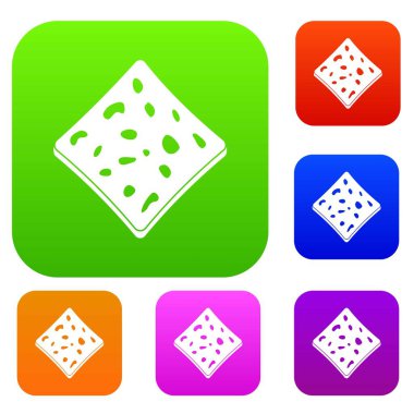 Tofu taze blok renk koleksiyonu ayarla