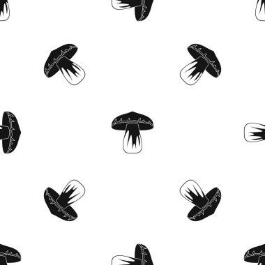 Orman mantar deseni sorunsuz siyah