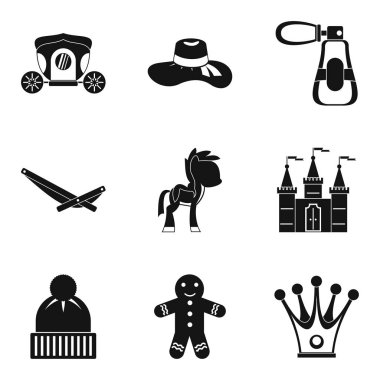 Yılın son günü Icons set, basit tarzı