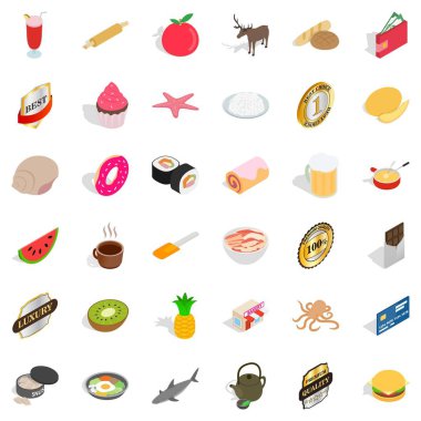 Kabuk Icons set, izometrik stili