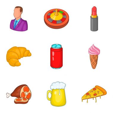 Ziyafet Icons set, karikatür tarzı