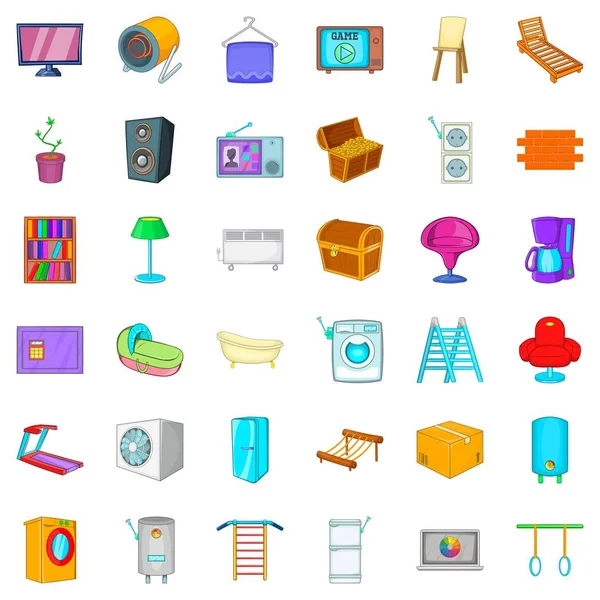 Ev Icons set, karikatür tarzı