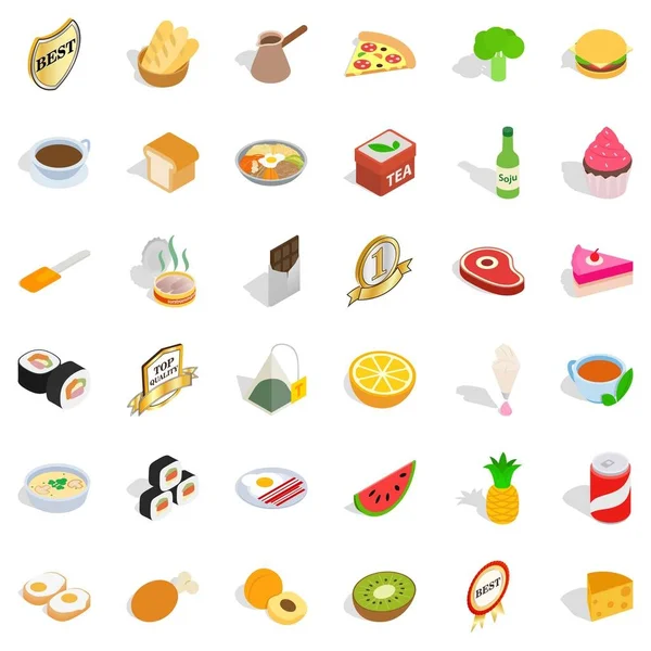 Peynir simgeleri ayarlandı, izometrik biçim