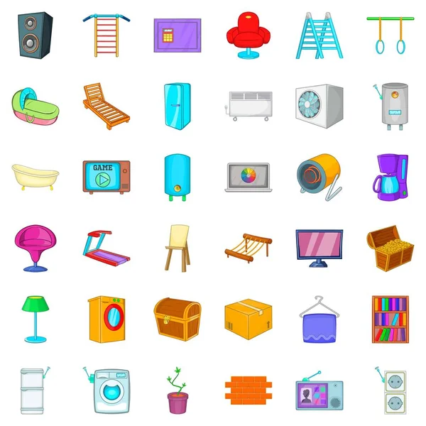 Mikrodalga Icons set, karikatür tarzı