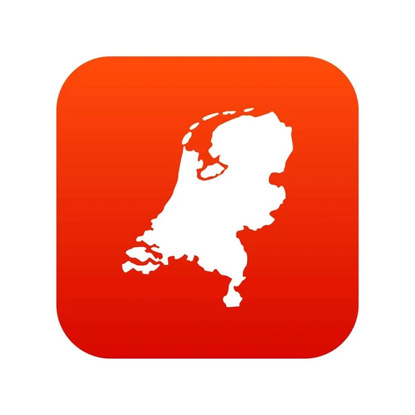 Holland map icon digital red — Stock Vector