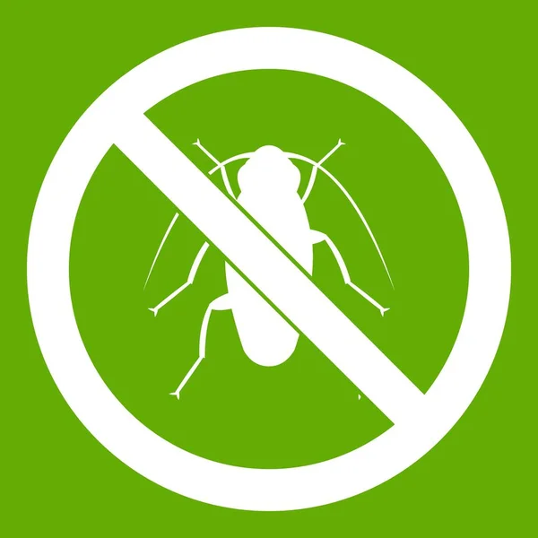 緑のゴキブリ サイン アイコンがないです。 — ストックベクタ
