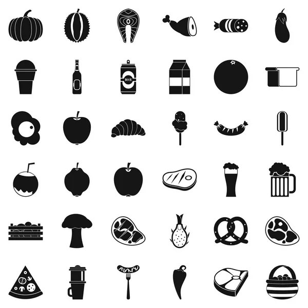 Conjunto de iconos de comida, estilo simle — Archivo Imágenes Vectoriales