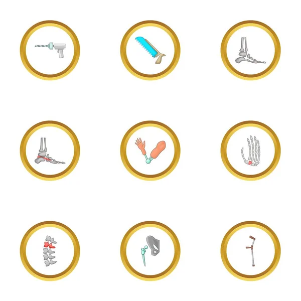 Orthopedische chirurgie iconen set, cartoon stijl — Stockvector