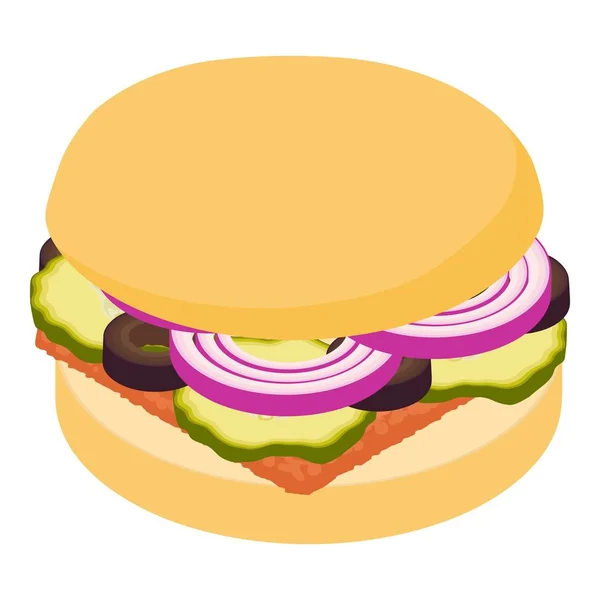 Hamburger icon, isometric 3d style — Stock Vector