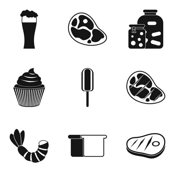 Break a diet icons set, simple style — Stock Vector