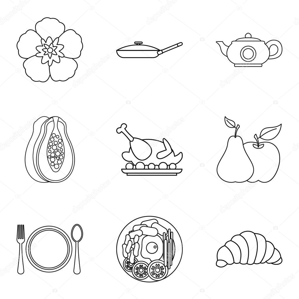 Debauchery icons set, outline style