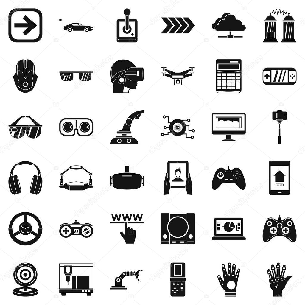 User icons set. Simple style of 36 fauna vector icons for web isolated on white background