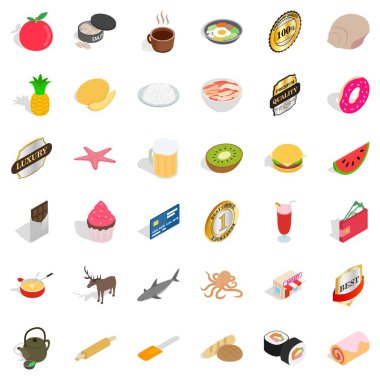 Buhar Icons set, izometrik stili