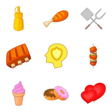 Hoş geldiniz Icons set, karikatür tarzı