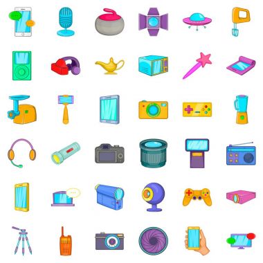 Sanal gerçeklik Icons set, karikatür tarzı