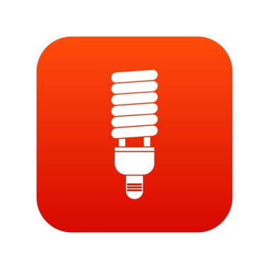 Floresan ampul simgesi dijital kırmızı