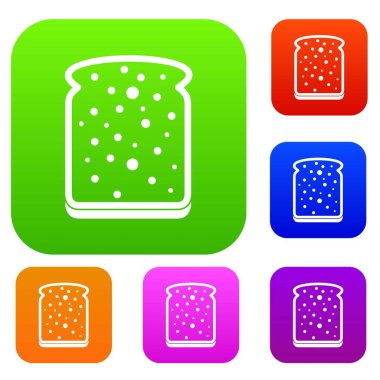 Beyaz ekmek dilimi renk koleksiyonu ayarla