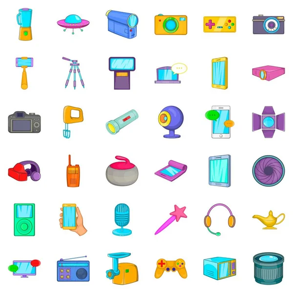 Touch iconen set, cartoon stijl — Stockvector