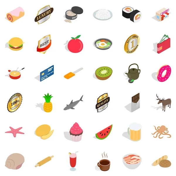 Ananas simgeleri seti, izometrik biçim